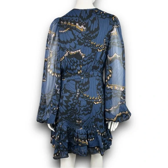 TED BAKER LONDON Pollei Butterfly Print Mini Dress US 6 Prairie Wedding Guest - Picture 9 of 16